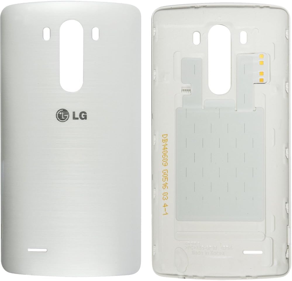 Original LG Battery Cover white/Battery Back Cover for the LG G3 D855 with NFC (White) – ACQ87482401