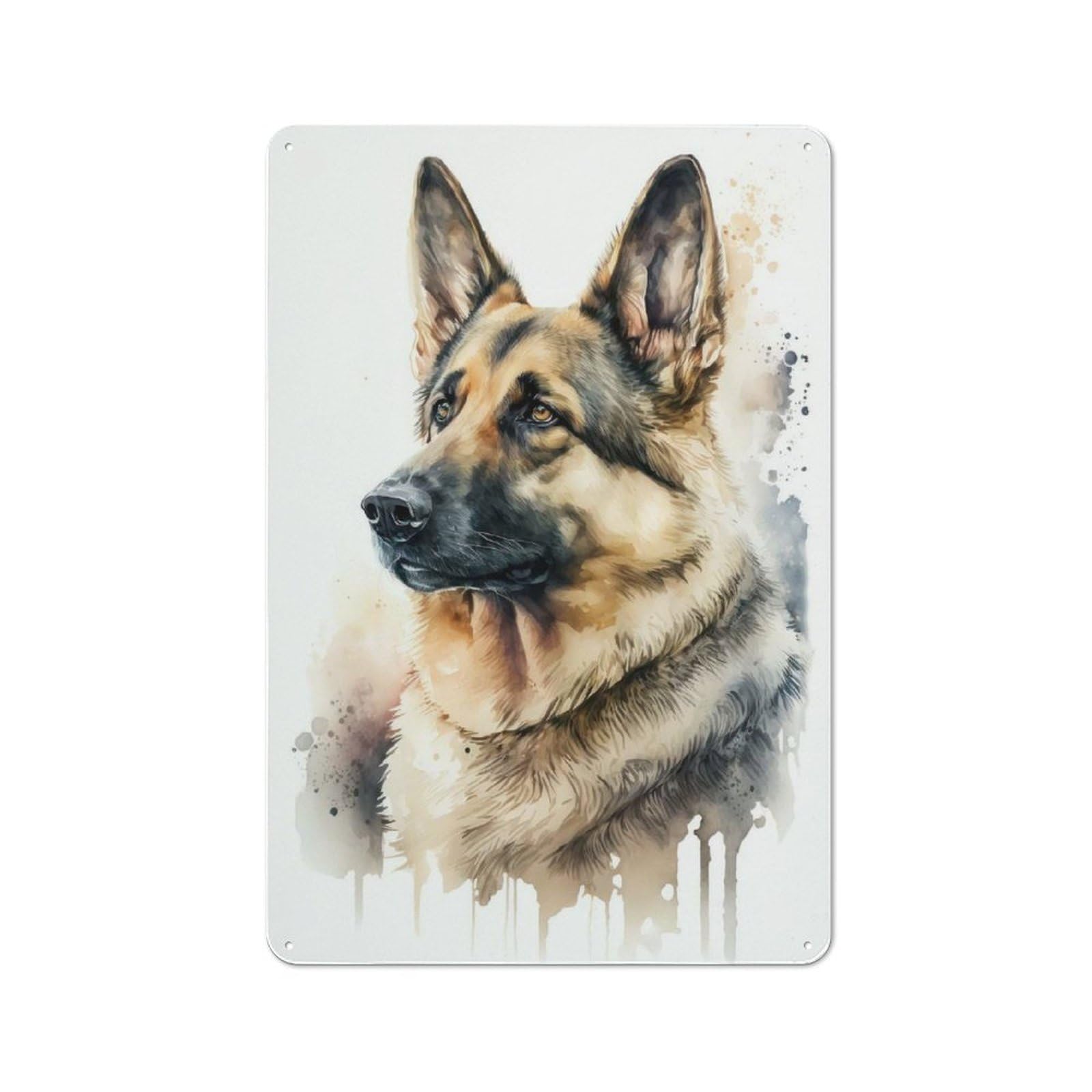 Old Style German Shepherd Dog Vintage Metal Sign 30x20cm, Bar Wall Plaque for Pub, Home Bar, Shed Or Man Cave
