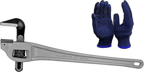 Miniatura 67 de Llave de tubo de aluminio de 10 pulgadas, 1-5/8 pulgadas/1.614 in ajustable Cr-Mo apertura de mandíbula llaves de fontanería de mango recto