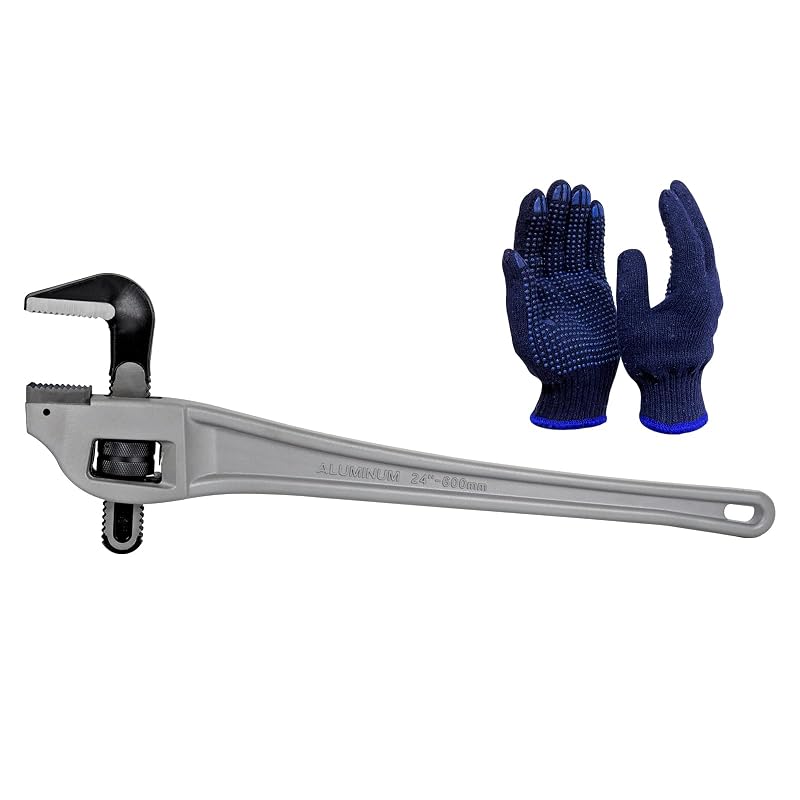Chave para tubos de alumínio com cabeça deslocada KARRYTON, abertura ajustável de até 101 mm, mandíbula em aço CR-V, 61 cm, Kit com 1 peça