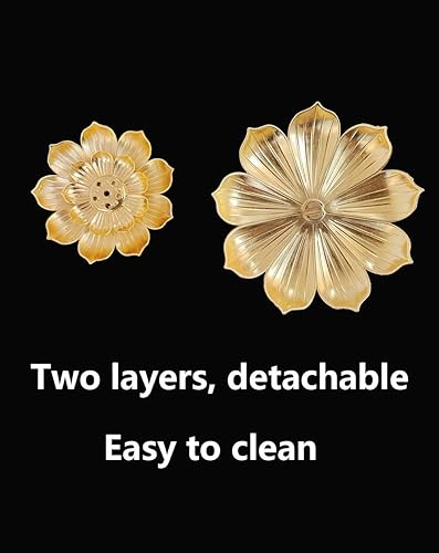 Miniatura 6 de Soporte de incienso para palos con atrapasamanos desmontable de loto, 6 agujeros de incienso, quemador de incienso, decoración del hogar de metal