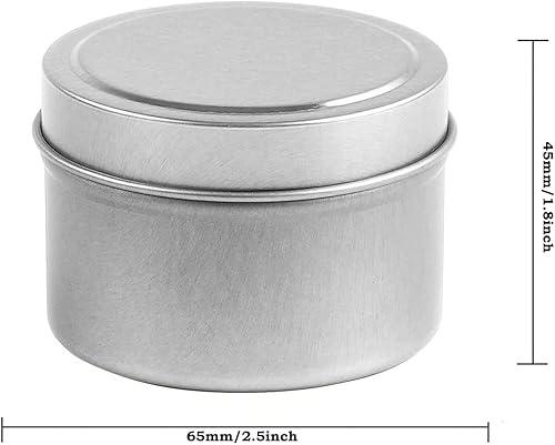 Miniatura 2 de NRANSON - Tarros de vela para hacer velas, 24 unidades de latas de metal con tapas, recipientes de vela para hacer velas, artes y manualidades,