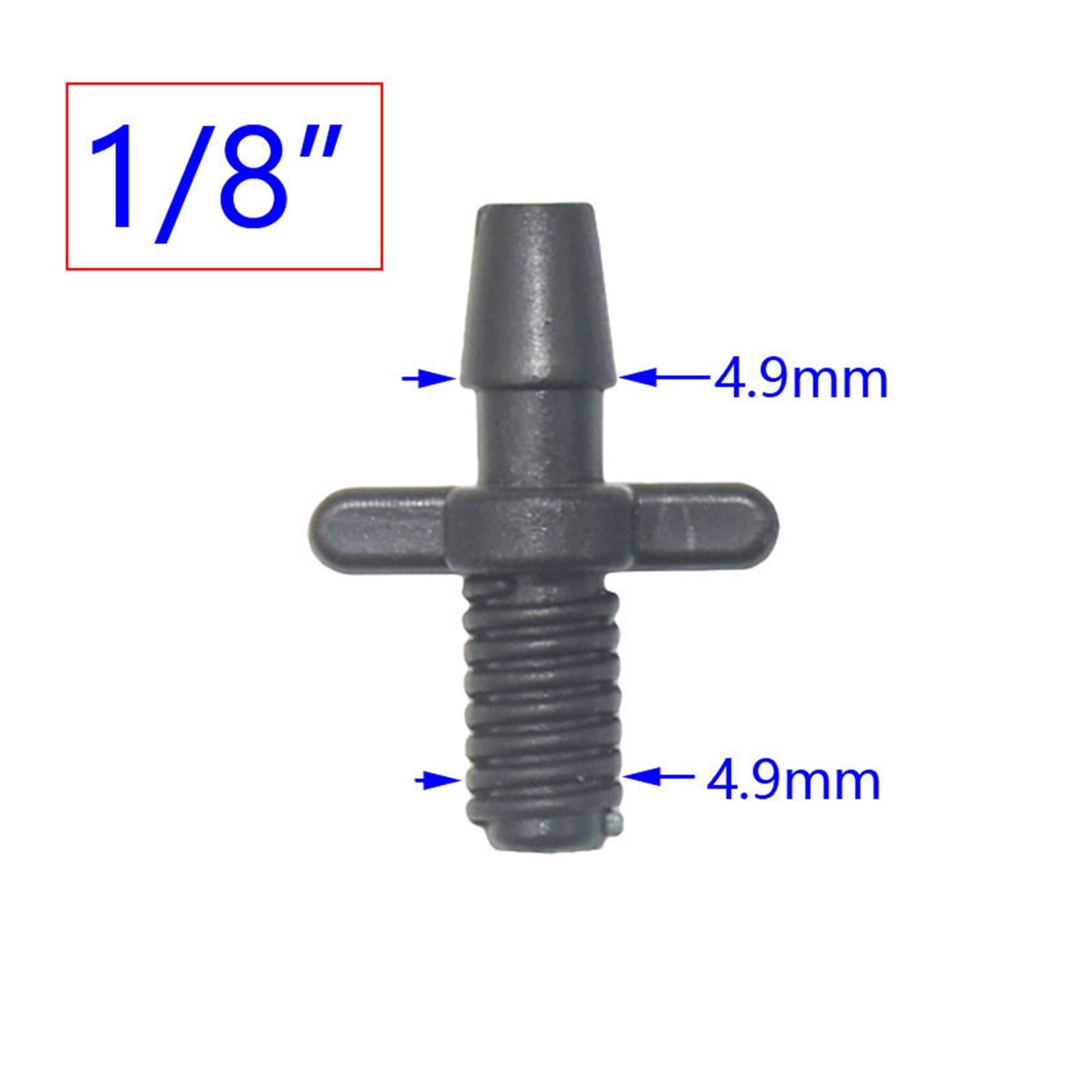 Spritzwasseranschluss. 1000 Garten-Wasserverbinder 1/4 '' 1/8 '' Ellenbogen-Endstecker Gerade Widerhaken 6 mm for Gartenschlauch-Bewässerungsanschluss (Color : 1I8 x 1000pcs)