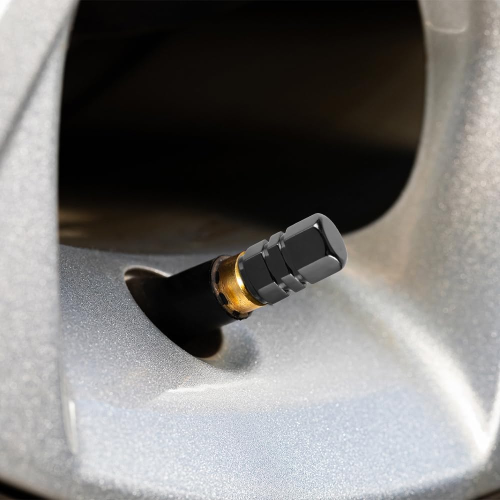 Tampas de válvula de haste de pneu de alumínio tampas de válvula de roda acessórios de tampa de pneu à prova de poeira para carro, universal para SUV, carro, bicicleta e motocicleta, formato hexagonal Tampas de válvula de haste de pneu de alumínio tampas de válvula de roda acessórios de tampa de pneu à prova de poeira para carro, universal para SUV, carro, bicicleta e motocicleta, formato hexagonal