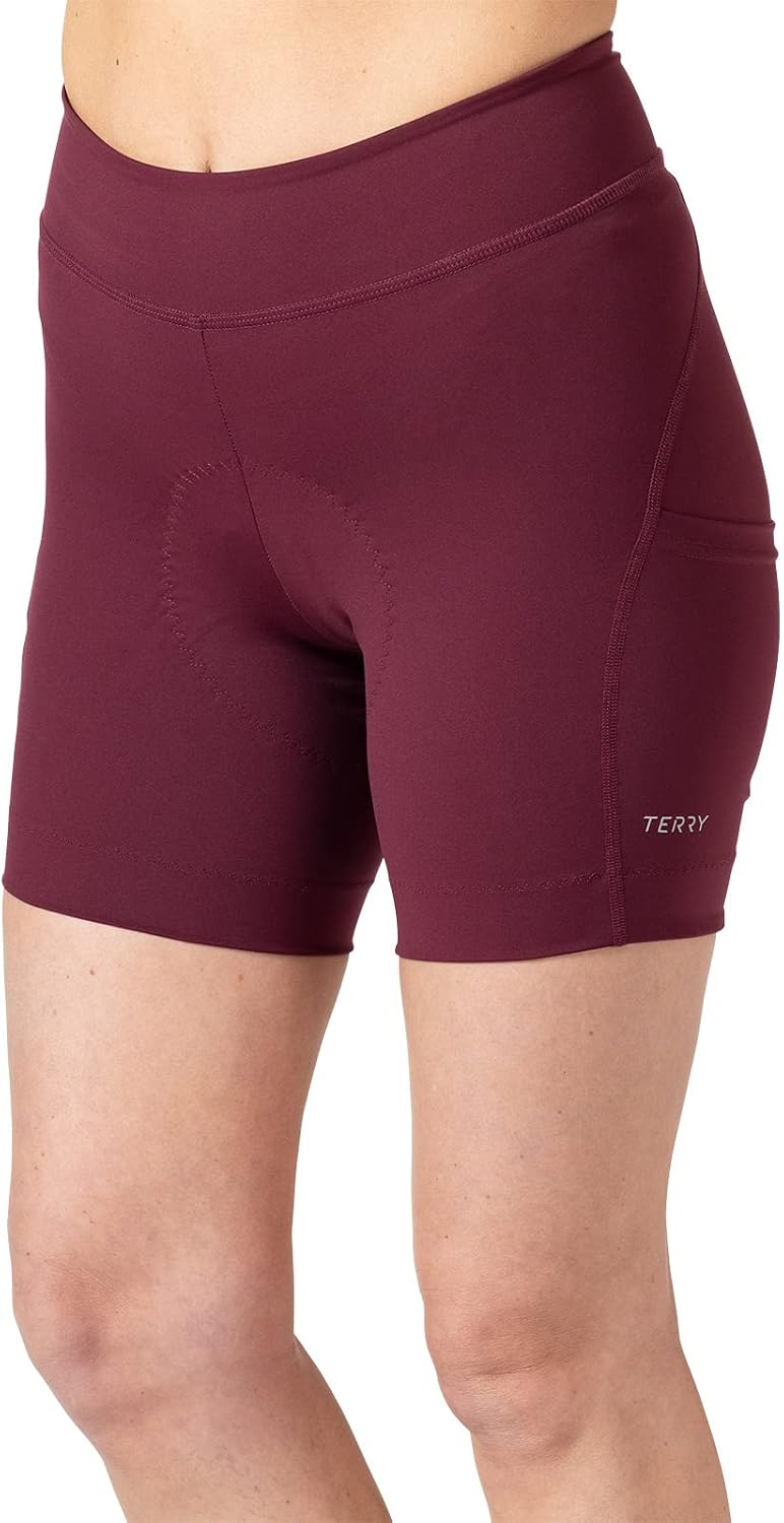 Terry Bike Shorts Women Padded Wayfarer 7 Inch Inseam Compression Touring Cycling Bottoms UPF 50+