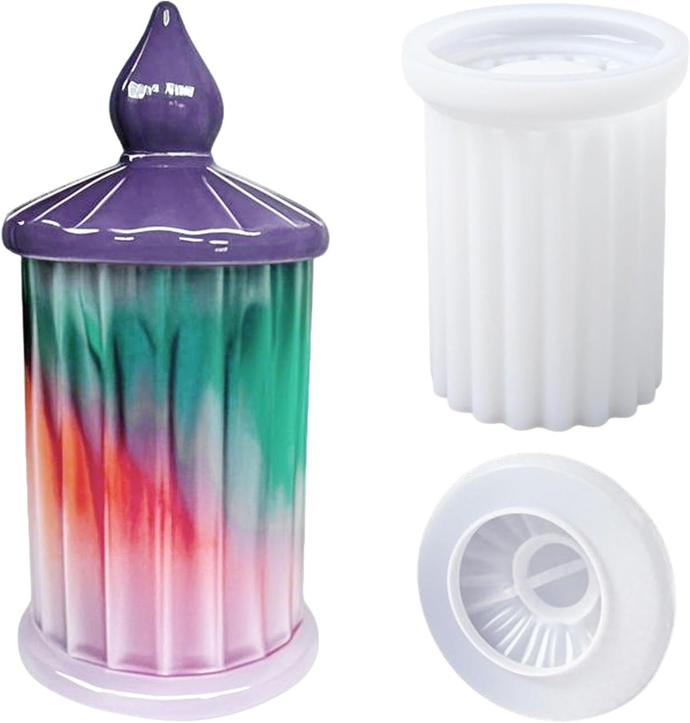 Epoxy Resin Mold with Lid, Jar Silicone Molds for Epoxy Resin Casting, Molds for DIY Candle Holders, Jewelry Ornaments Storage, Pen Holders, Flower Pots, Candy Container, Home Decor