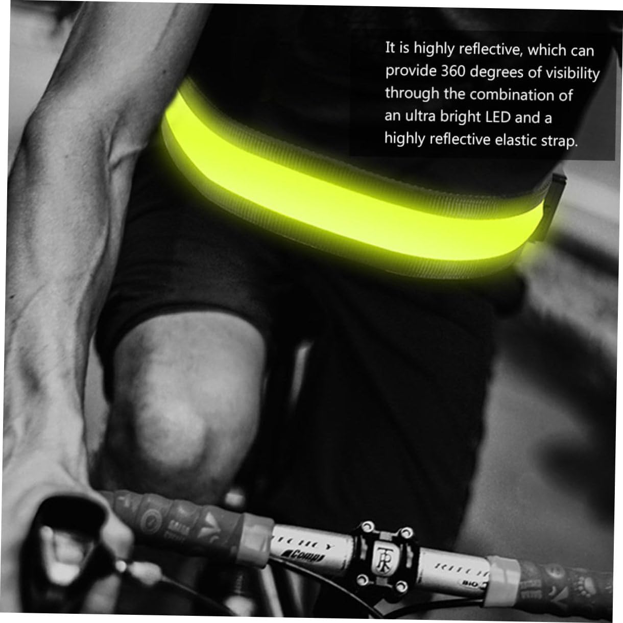 VANZACK Ceinture Lumineuse Bande élastique réglable Cyclisme réfléchissant Bracelet LED lumière LED Feux LED Ceinture réfléchissante Sangle réfléchissante réglable asb Green
