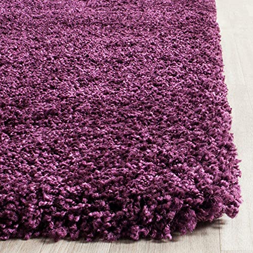 Image of CD Carpet Anti Slip Shaggy Fluffy Fur Rugs and Carpet for Living Room Bedroom Kids Room Plain Circle Carpets for Home with 2 Inch Thickness (Color Royal Brinjal Size 10x10 Feet Round)