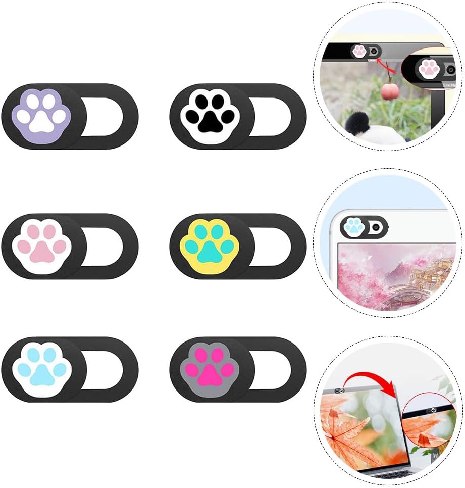 6-Pack Webcam Covers Cellphone Camera Covers Privacy Protection Lens Protective Covers with Adhesive for Laptops Tablets and Computers