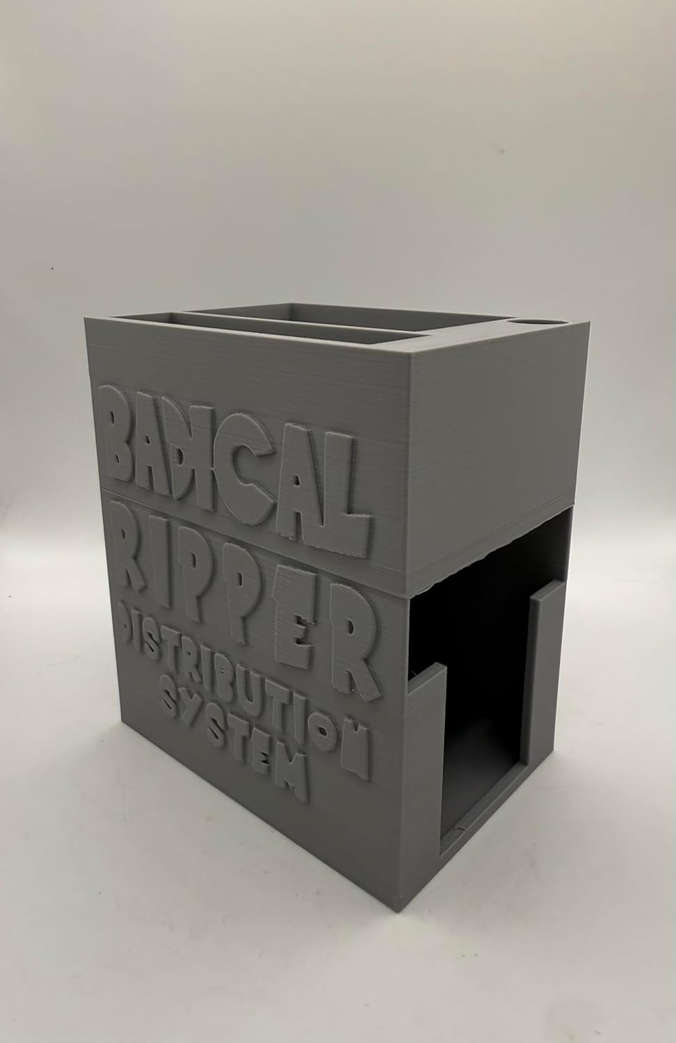 Badical Ripper Distribution System – TCG Card Organizer for Top Loaders, Penny Sleeves, Card Savers & Sharpie | 3D Printed Card Holder & Grading Prep Station (Gray)
