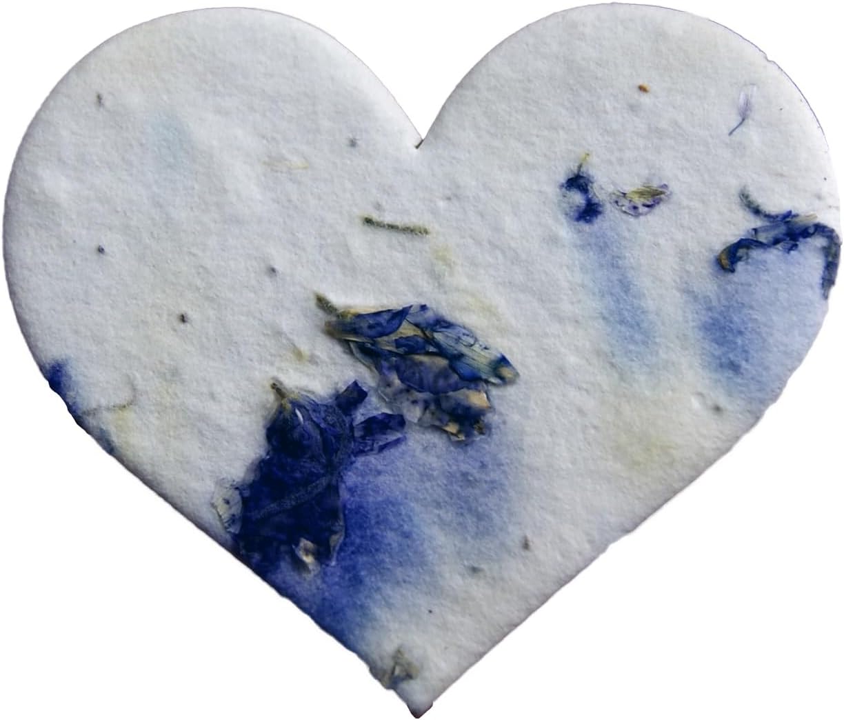 Of The Earth Handmade Paper - Wildflower Seed Paper Large Hearts - Recycled Flower Petals - Bulk Set of 48 (04s Blue Petal)