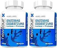 Enzimas Digestivas Lactase + Protease – 500mg | 60 Cápsulas 2 Frascos