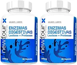 Enzimas Digestivas Lactase + Protease – 500mg | 60 Cápsulas 2 Frascos