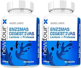 Enzimas Digestivas Lactase + Protease – 500mg | 60 Cápsulas 2 Frascos