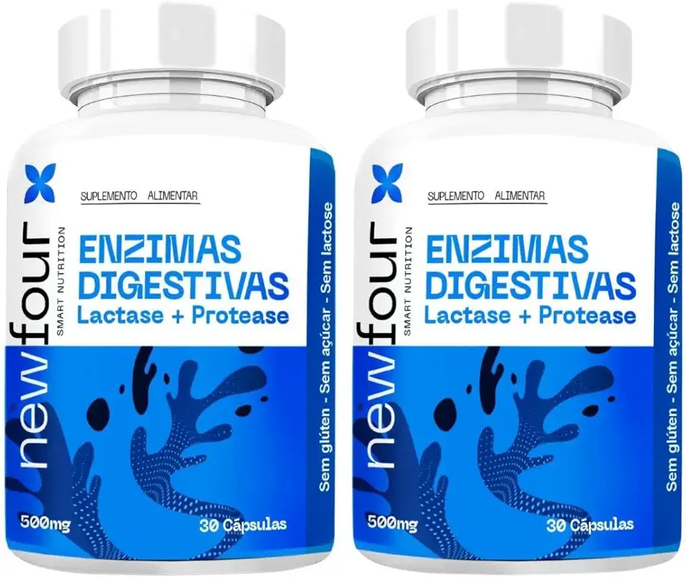 Enzimas Digestivas Lactase + Protease – 500mg | 60 Cápsulas 2 Frascos