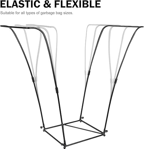 Miniatura 5 de Soporte de metal para bolsas de basura, marco para bolsas de basura con capacidad para bolsas de 30 a 45 galones, soporte multiusos para bolsas de