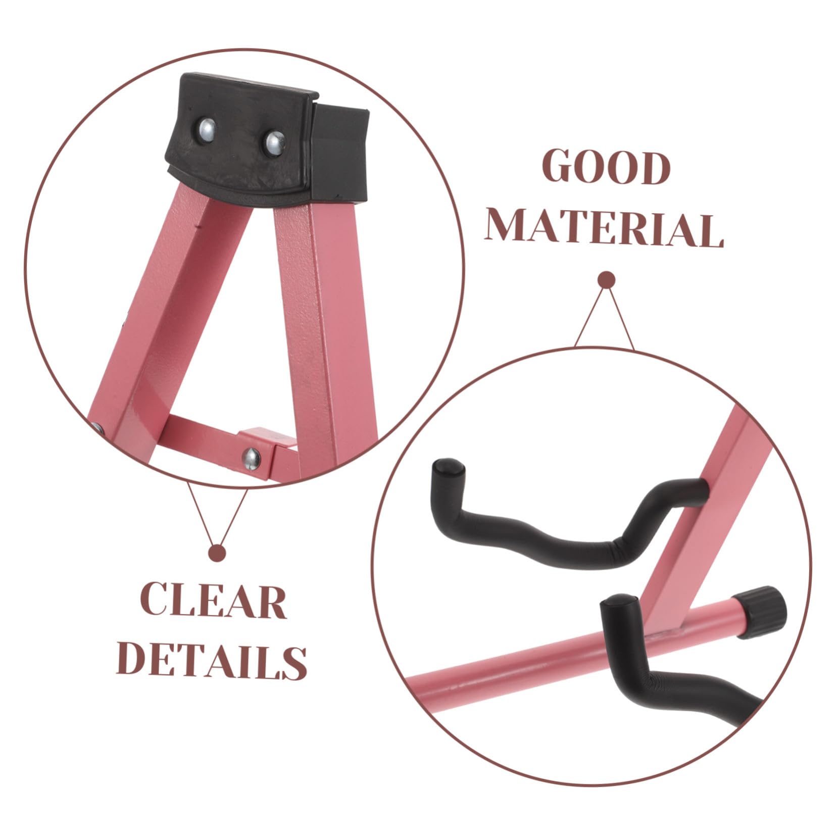 Beaupretty Rosa Metall Gitarrenständer A-form Klappbar für E-gitarren | 37, 3 X 29x26, 9cm, Tragbar für Gigs und Outdoor Übungen, Platzsparend und Verstellbar
