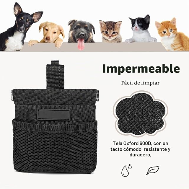 Foto 6 de 8 de DONGKER Bolsa para golosinas para perros, bolsa de comida multifuncional para entrenamiento de perros