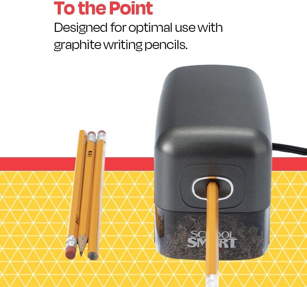 School Smart Electric Pencil Sharpener, 5-1/2 x 3-3/4 x 7-3/4 Inches