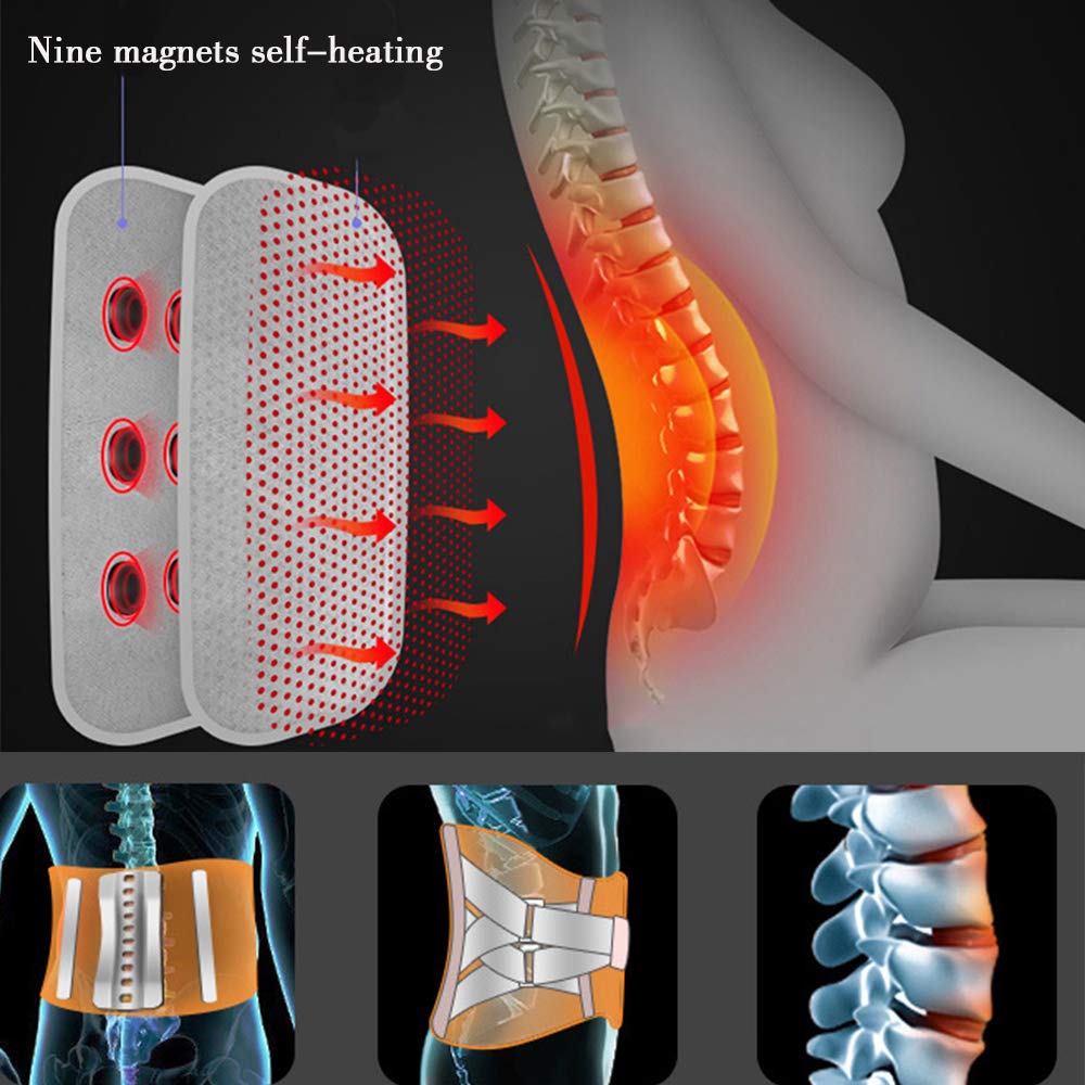 Faja Lumbar para Espalda, Cinturón de Soporte Lumbar Ayuda a Aliviar Dolor y Lesiones, Ciática, Hernia de Disco, Faja Lumbar Deportiva para Hombre y Mujer,XL