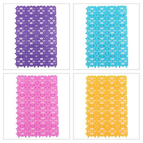 Rubyhome 4-Pack Pet Mat For Bunny Rabbit Cage, 11.8 X 7.87 Inches Per Pieces Plastic Heart Hole Splice Feet Pad Water Leak Holder In Cages Dog Cat Rabbit Mats (Colorful) #TOP3