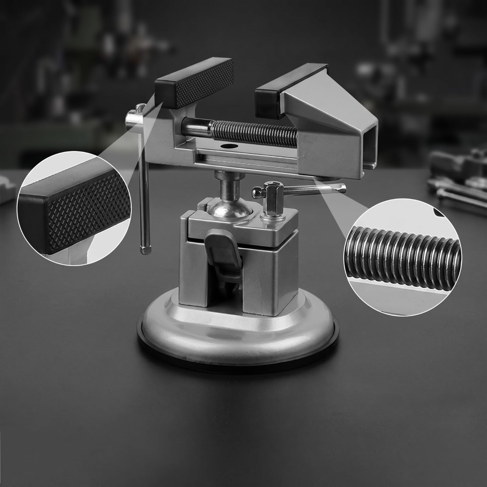 Colcolo Morsa con Ventosa Piccole Dimensioni Durevole, Morsa Girevole, Antiruggine, Attrezzo, per Modellismo, Laboratorio, Hobbisti