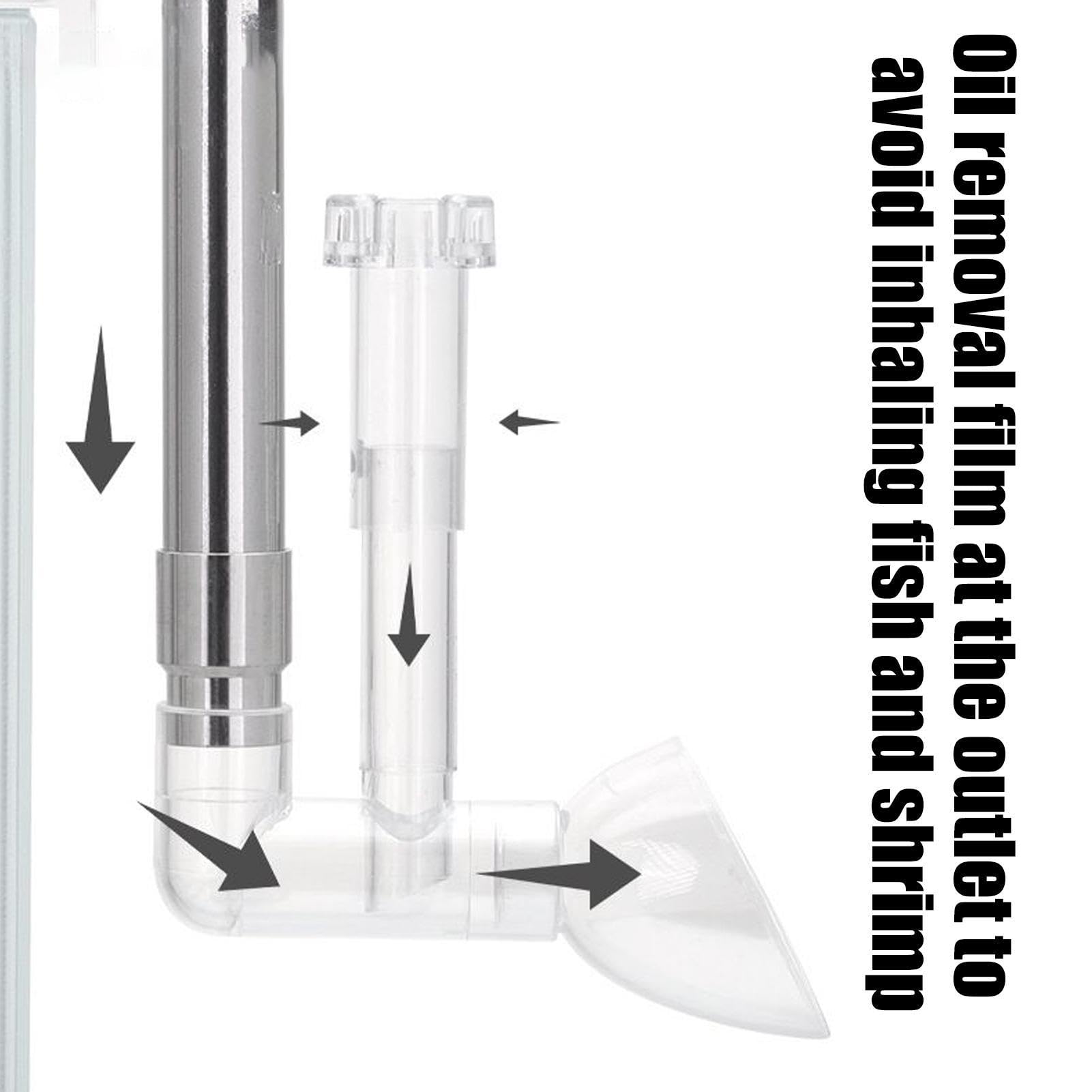 Skimmer Para Película Acuario Tubos Ajustables Acero Inoxidable Alta | Filtro Antigrasa Película Para Acuario Accesorio Ajustable Para Acuarios De Agua Dulce-Marinos Adultos