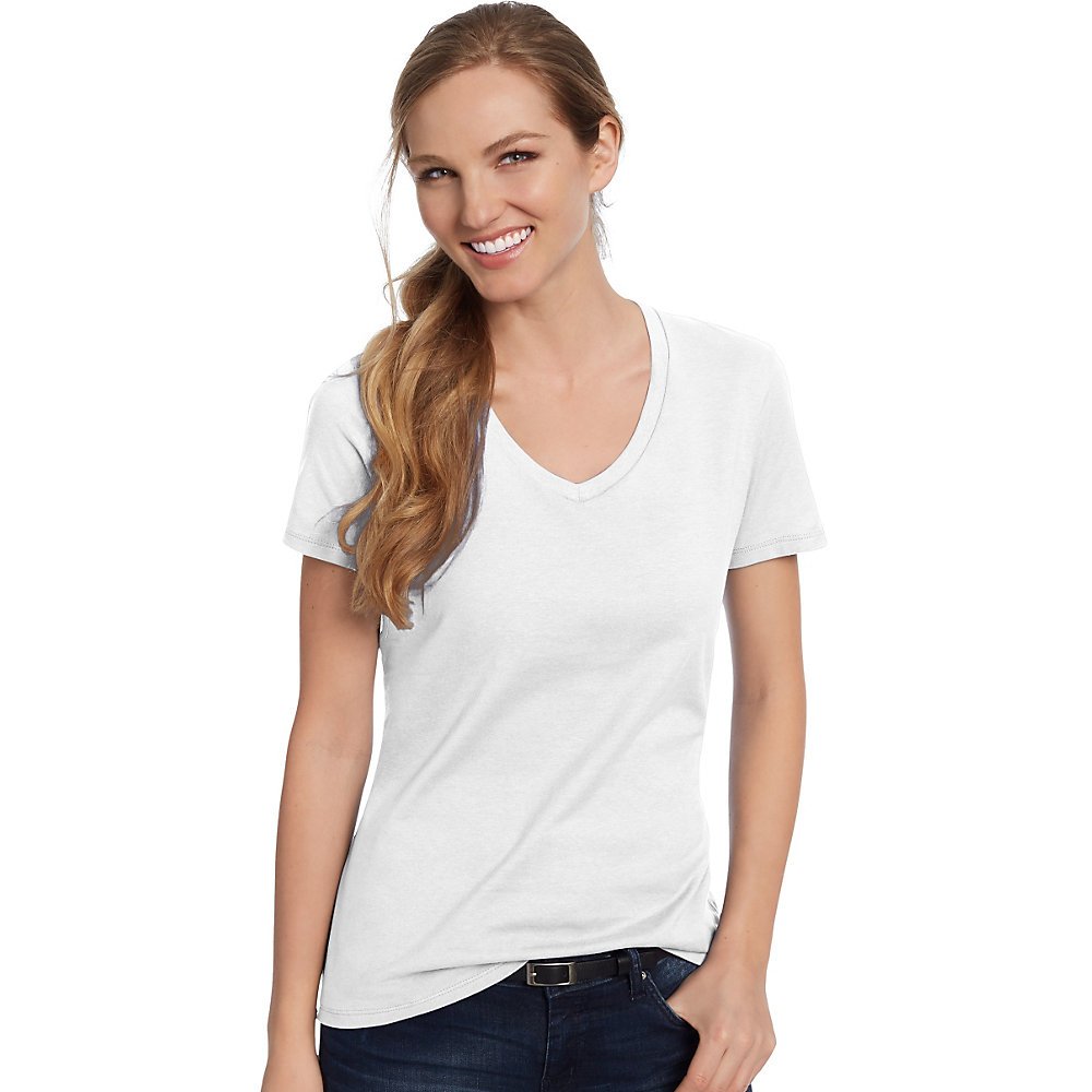 Amazon.com: Hanes Women's Nano- V-Neck T-Shirt Pale Pink XXX-Large :  Clothing, Shoes u0026 Jewelry