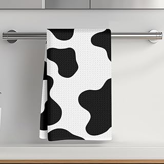 Cow Print Kitchen Towels 14 x 24 Inch, Reusable Absorbent Waffle Weave Traditional Cow Print Dish Tea Towels for Cleaning Cooking Baking, Home Kitchen Decor Thanksgiving Gifts for Women Mom-1