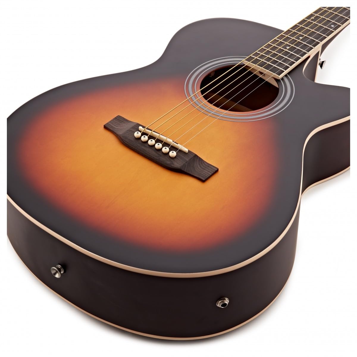 Chitarra elettroacustica con Cutaway Gear4music, Sunburst | Preamplificatore Integrato con EQ 3 Bande, Corpo in Tiglio per un Tono Chiaro ed Equilibrato, Manico a C Comodo