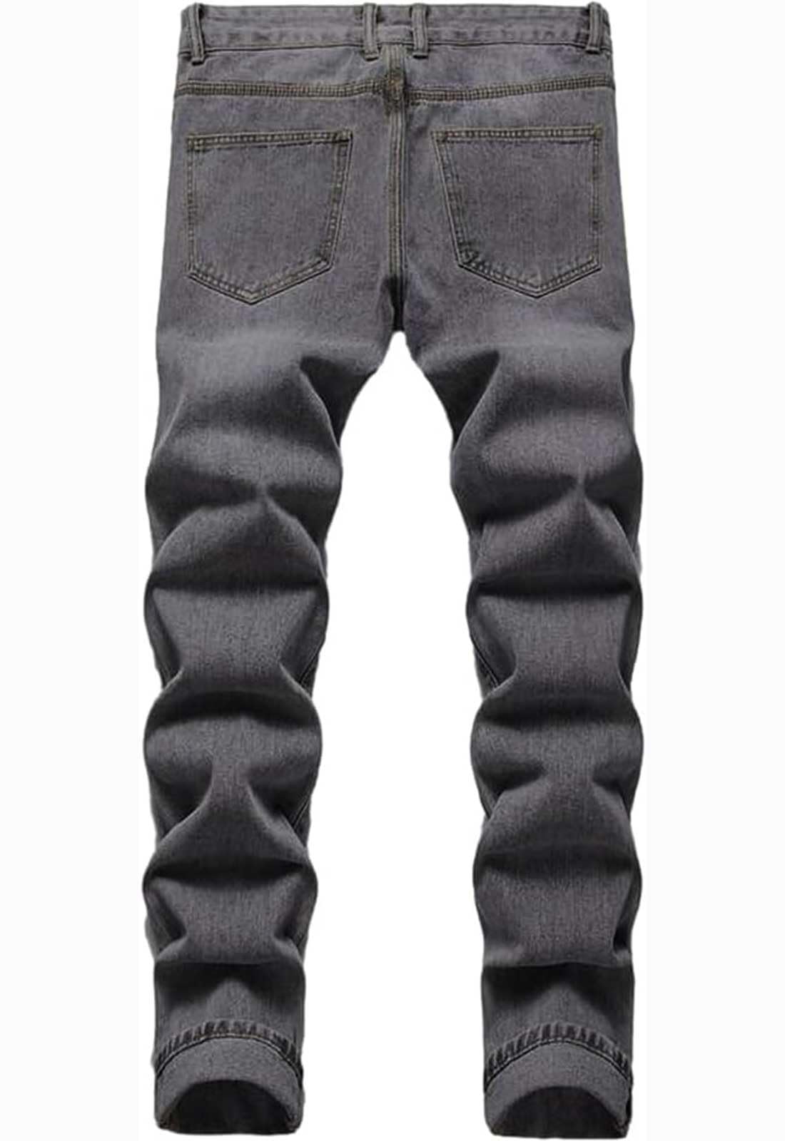 Skinny Fit Zerrissene Destroyed Distressed Stretch Slim Jeans Hose für Jungen