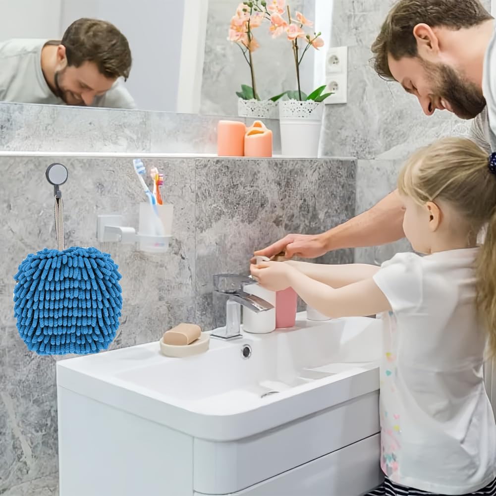 Lot De 2 Essuie-mains En Chenille à Suspendre - Sèche Rapide, Super Absorbant - Pour Salle De Bain, Cuisine - Blanc Et Vert
