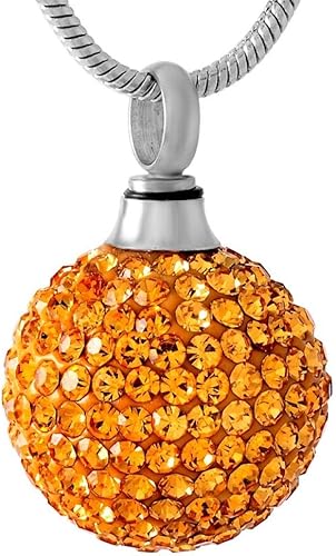 OIJH Ataúdes Y Urnas,Artículos Conmemorativos Elegante Collar De Bolas Cristales De Colores Incrustaciones Mujer Accesorios Joyería Urnas Funerarias