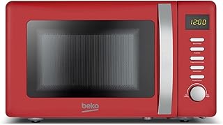 Beko Solo Retro Microwave MOC20200R |Retro Red Design | 20L Capacity| 800W Power | Includes Auto-Cook Menu, Defrost Function & Digital Programmer