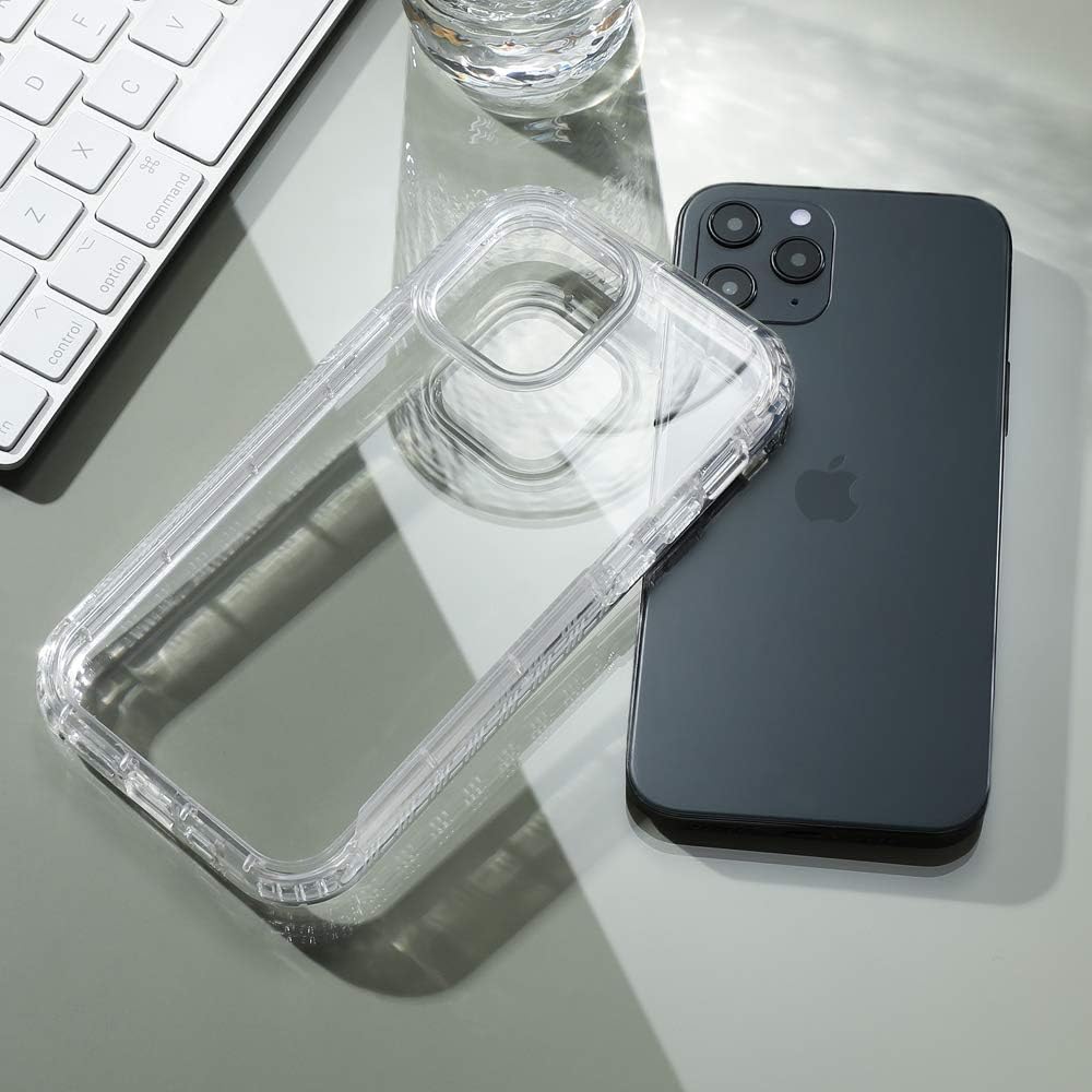 FLOVEME Compatible for iPhone 12 Pro Max Case, Clear Case Compatible for iPhone 12 Pro Max 6.7, Shock-Absorbing Scratch-Resistant Military Grade Protection, Soft TPU Edge+Hard PC Back
