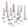 Glarks 665pcs M3 M4 M5 M6 Stainless Steel Flat Hex Screws Nuts and Flat Seal Spring Washers Assortment Set