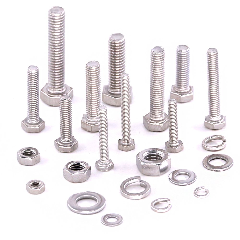 Glarks 510 Pieces Flat Hex Stainless Steel Screws Bolts Nuts - Want It All