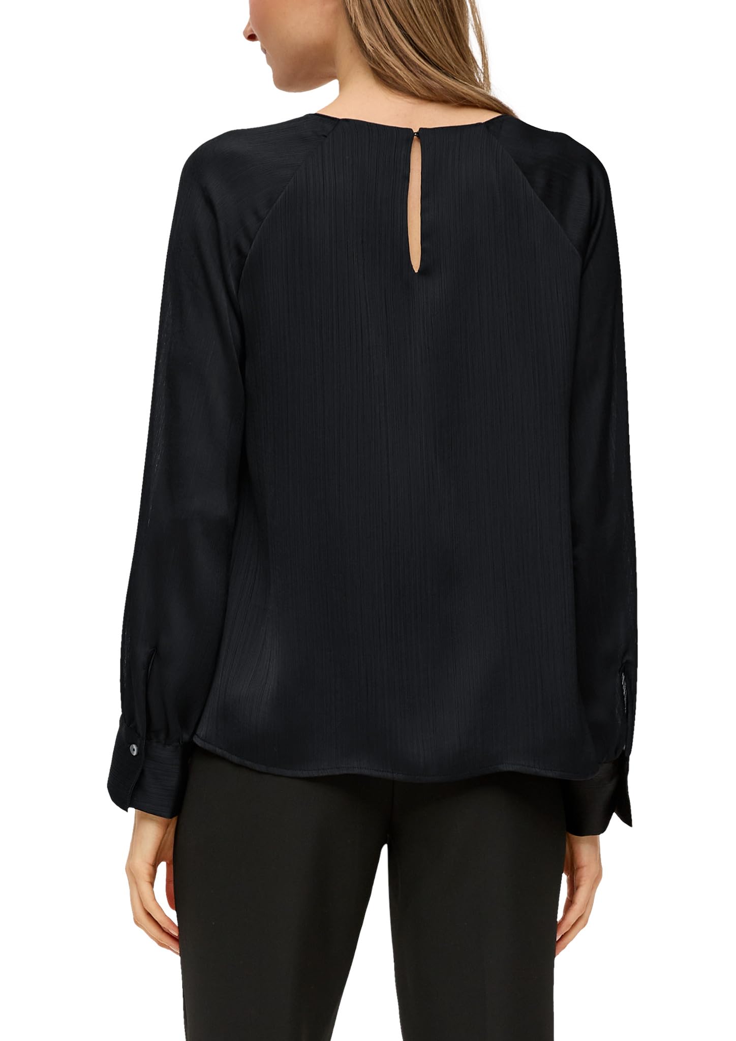 s.Oliver Black Label Damen 2139044 Chiffon-Bluse mit Webstruktur (1er Pack)