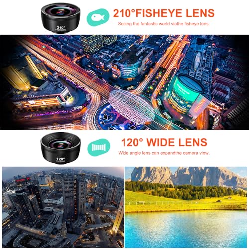 Nzkeuf Universal Lente Macro para movil, 3 in 1 Objetivo para Movil, 120° Gran Angular Lente, 25X Macro, 210° Ojo de pez, Objetivo para Todos los Smartphones - imagen 4
