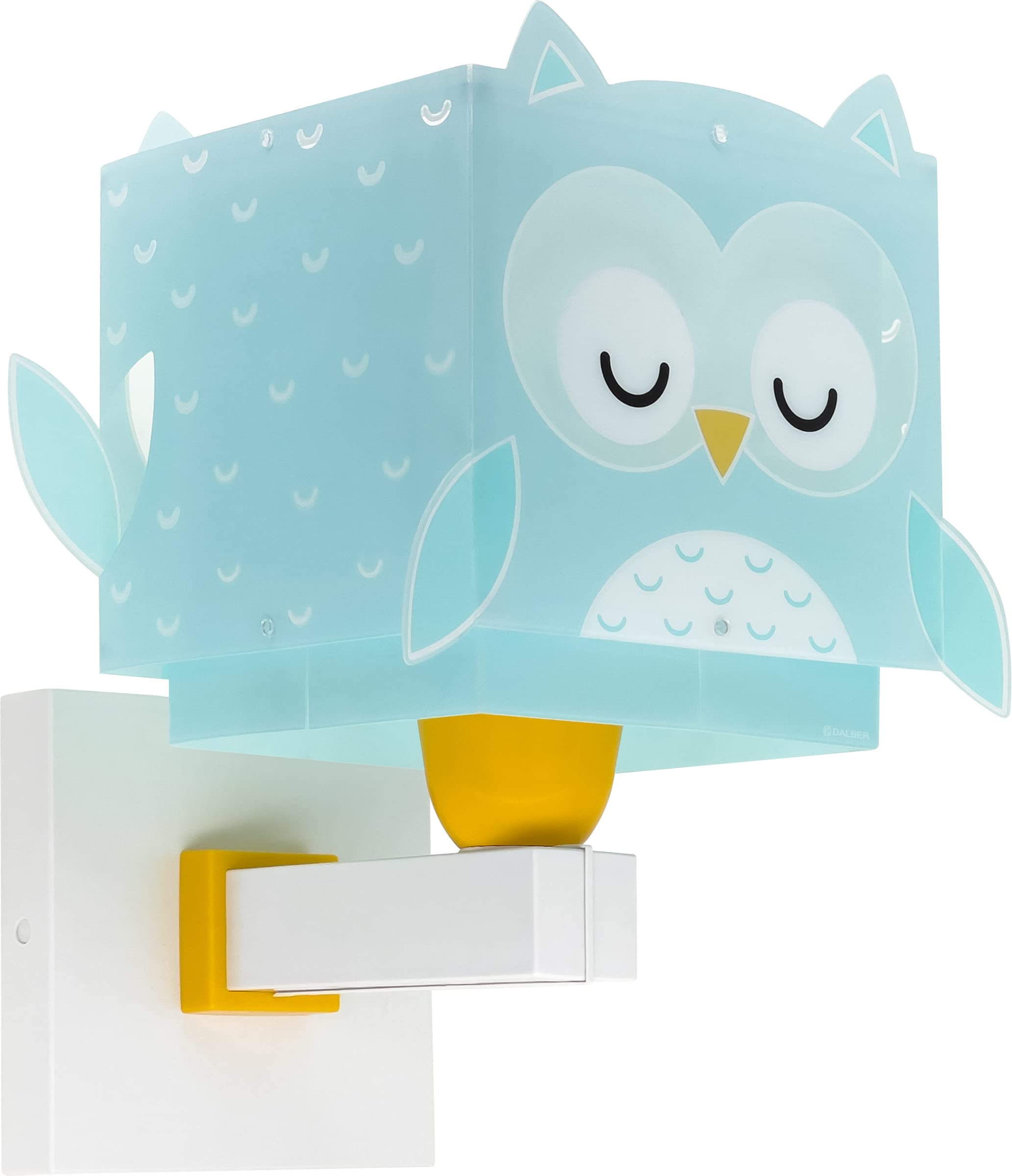 Dalber kinder Wandlampe, Kinderlampe Wandleuchte Little Owl Eule Tiere, kinder zimmer leuchte lampenschirm, Türkis | Wandleuchte; Kinderzimmer; E27 - 1 x 15W