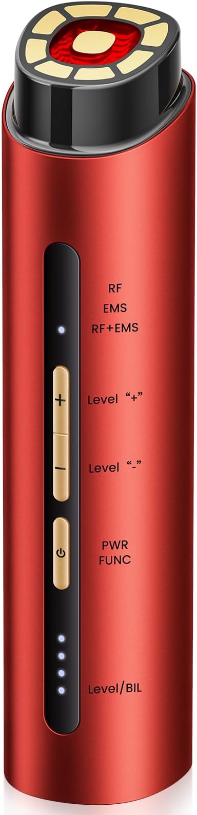 Microcurrent Facial Device, 3 Modes Red Light Therapy for Face, Neck and Eye, Skin Care Facial Massager Perfect Gifts for Women Men(Red)