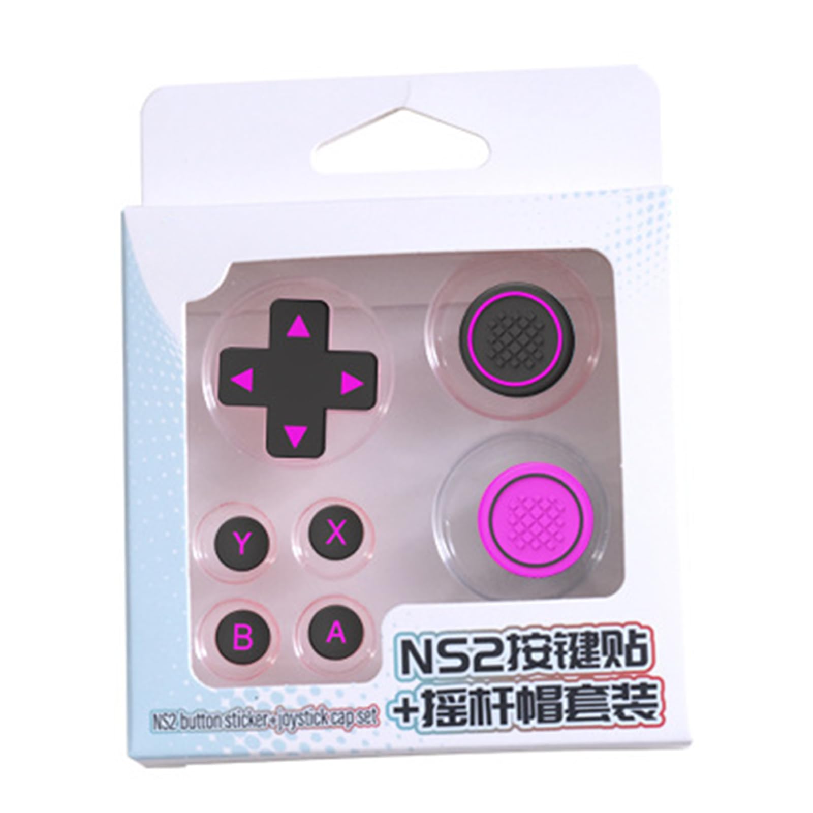 Sisyeuo Joystick Covers ABXY Sticker Skin D-pad Button Stickers Thumb Stick Caps for NS2 Gaming Accessories Silicone Button Covers