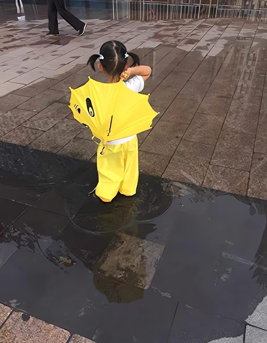 Toddlers Boys Girl Rain Pants Waterproof Dirty Proof Trousers Kids Rain Poncho Hood Rainwear Jacket Coat 1-12Years