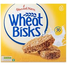 Bizzal Harvest Morn Wheat Bisks, 100% Whole Grain Breakfast Cereal Biscuits, Vegan, 36 Pack
