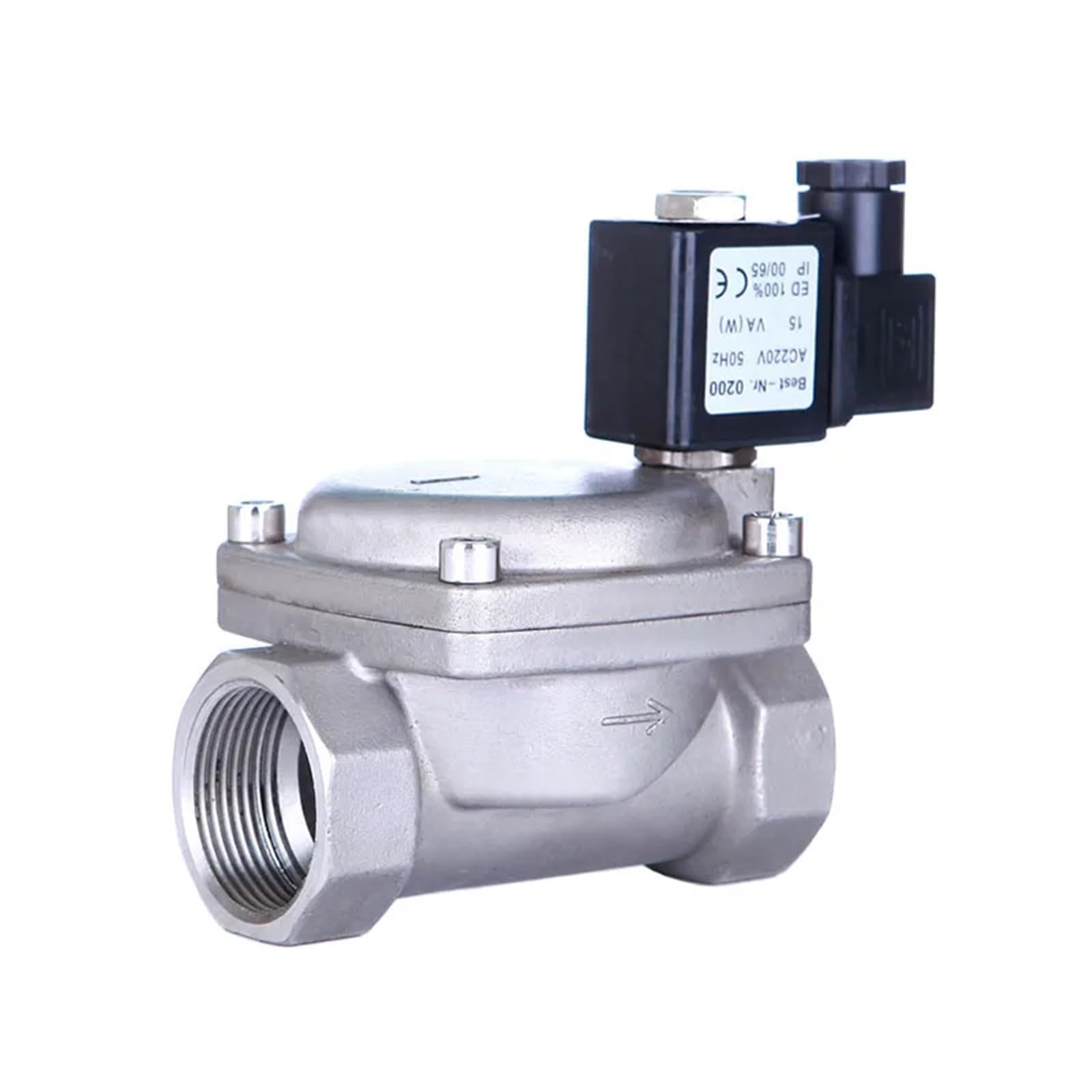 Elettrovalvola Elettrica Normalmente Chiusa Acciaio Inox 16kg Valvole Acqua Alta Pressione 12V 24V 220V(0927400,NBR-SEAL_110VAC)