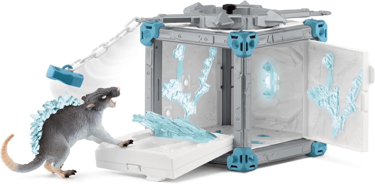 Schleich Eldrador Creatures - 40 PC Ice Battle Cave with Rat Toy Playset - Frozen Rodent Figurine for Boys and Girls with Expandable Fortress - Interactive, Imaginative Play for Kids Ages 7+ | 42677