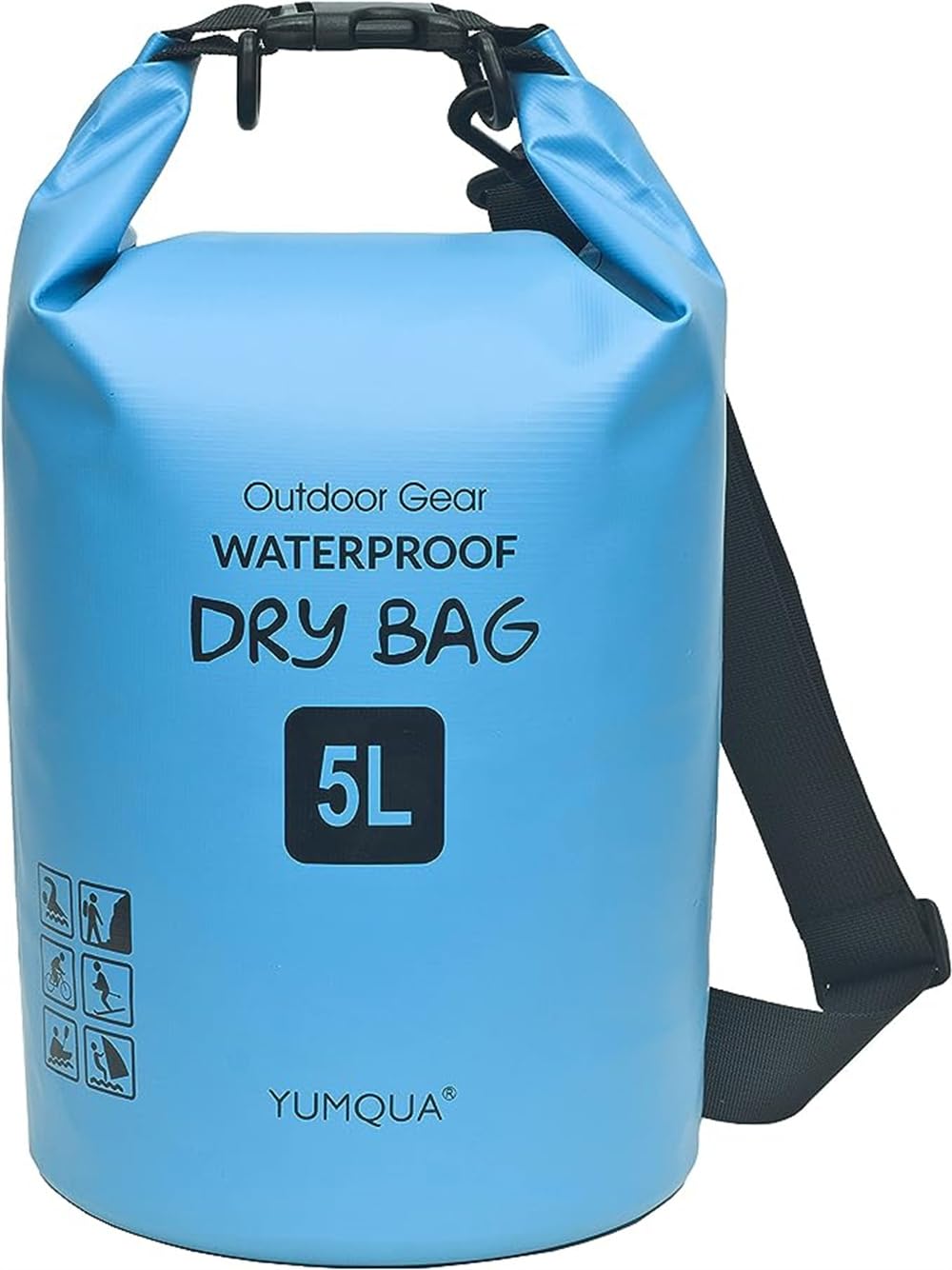 GenericWaterproof Dry Bag Backpack 5L, Roll Top Floating Waterproof Storage Bags for Kayaking, Boating, Swimming, Hiking, Camping and Fishing (Blue)