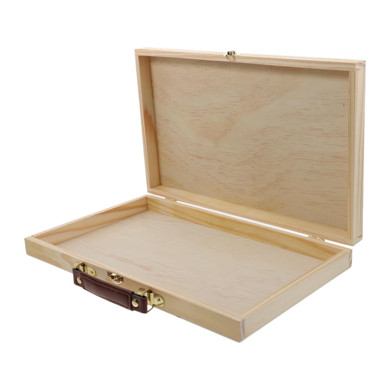 Colaxi Wooden Artist Supplies Box Tool Box Lightweight Multipurpose Container Painting Tools Organizer Carrying Case for Markers