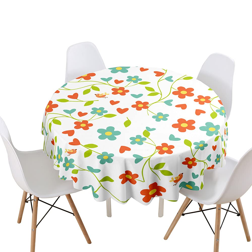 Morbuy 3D Nappes Rondes Anti Taches, Polyester Nappes Lavable Et Facile D' Entretien, Imperméable Nappe De Table Décoration Avec Jeu Imprimé Pour Cuisine Jardin Fête (Diamètre 100cm,Jeu Blanc