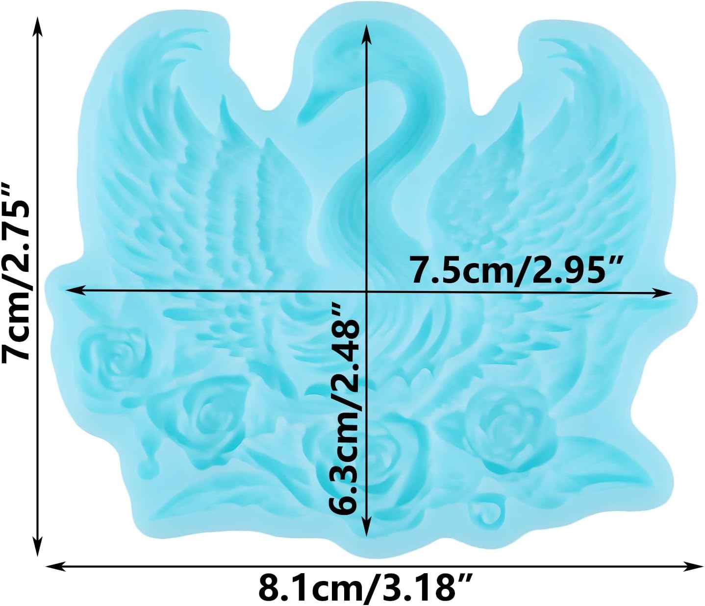 Swan Rose Silicone Molds Swan Fondant Mold for Cake Decorating Cupcake Topper Chocolate Candy Gum Paste Polymer Clay image 2